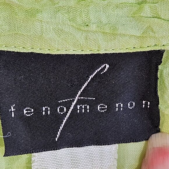 Fenomenon By Chapter One Blouse Women Medium Green Semi Sheer Button Up Casual - Picture 2 of 11